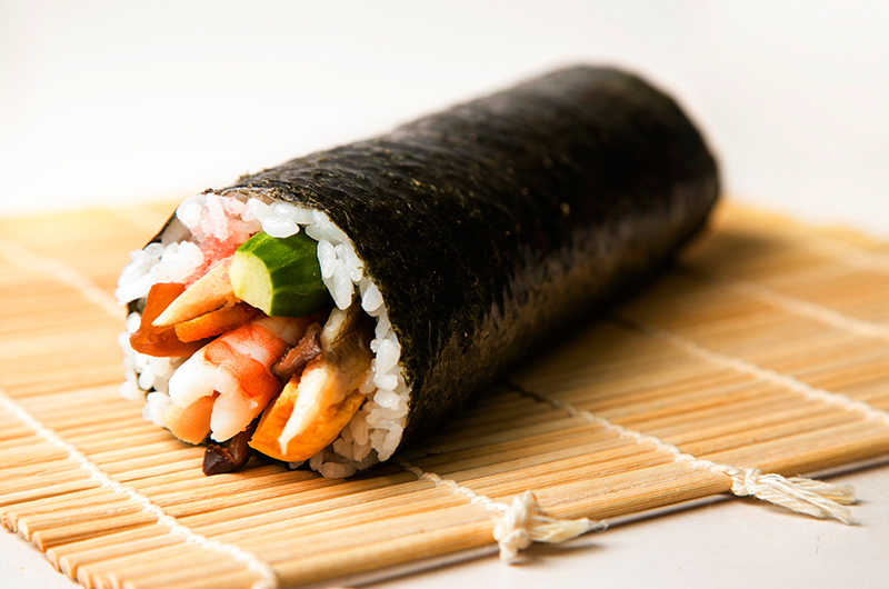 lucky sushi rolls for setsubun February holiday in Japan