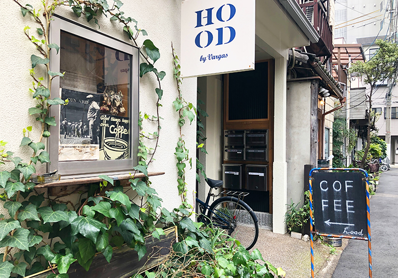 HOOD by Vargas coffee shop storefront in Nakatsu, Osaka