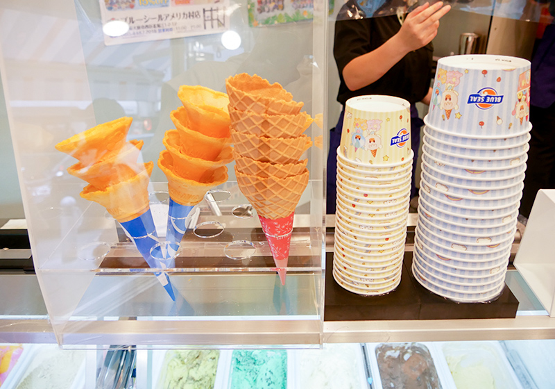 Blue Seal ice cream cones and cups