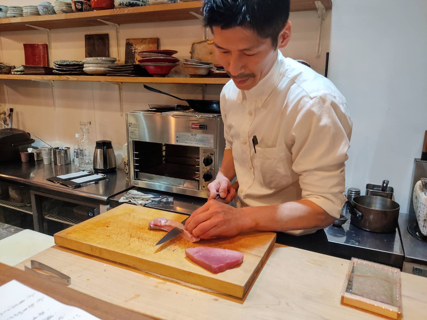 fresh sashimi, prepared in Osaka Japan