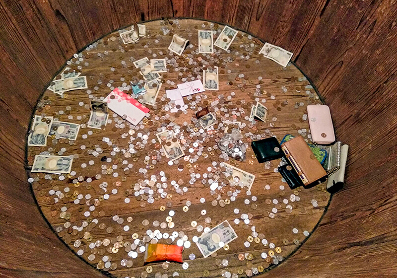 barrel of money at Toka Ebisu festival, Osaka