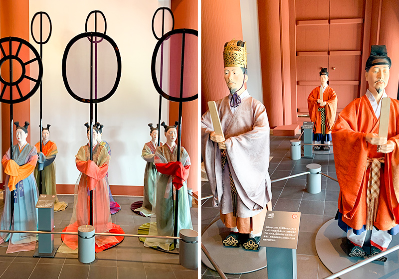 大阪歴史博物館の10階古代フロアに展示されている官人たちの原寸大人形