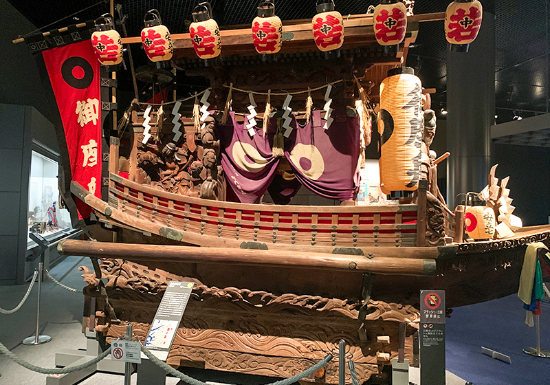 大阪歴史博物館に展示されている御座船地車