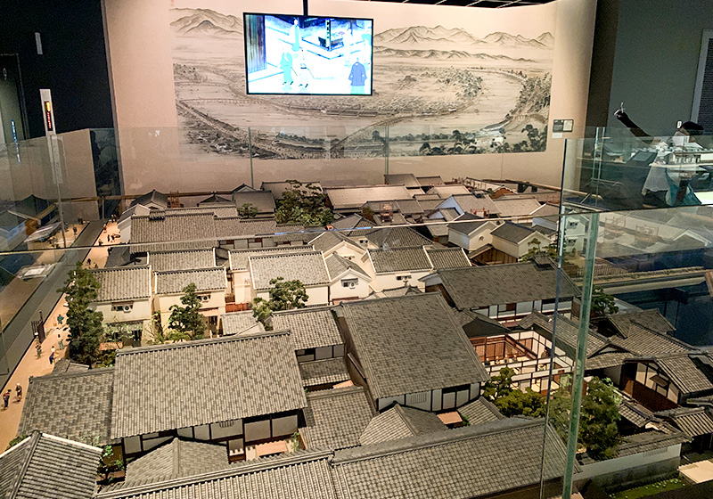 大阪歴史博物館に展示されている船場の街並みのジオラマ