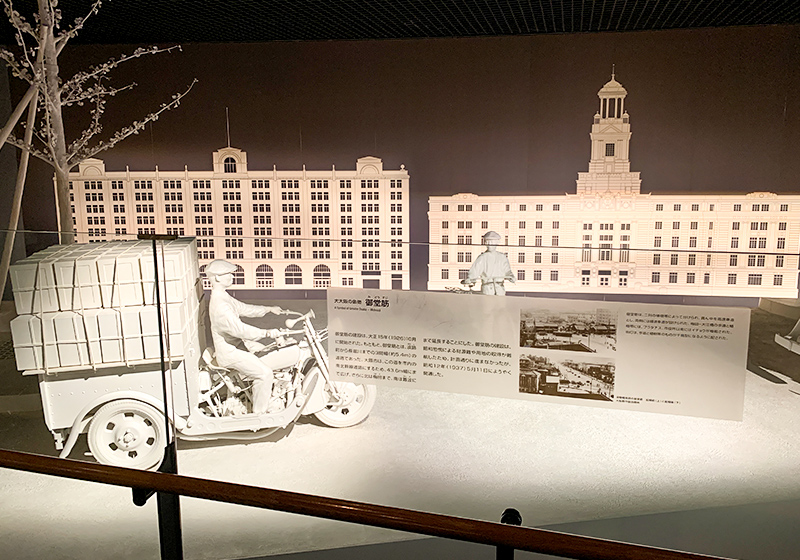 大阪歴史博物館に展示されている昭和初期の御堂筋の様子を再現した模型