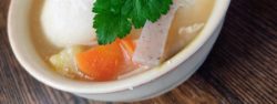 Osaka style ozoni soup with mochi and white miso