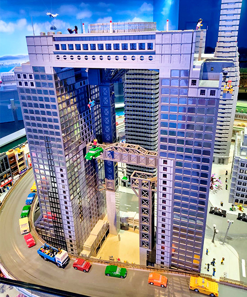 Umeda Sky Building made out of legos at Legoland Discovery Center Osaka
