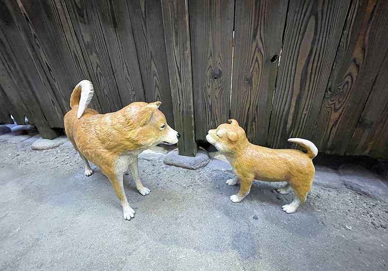 大阪くらしの今昔館の「大坂町三丁目」フロアの犬のオブジェ