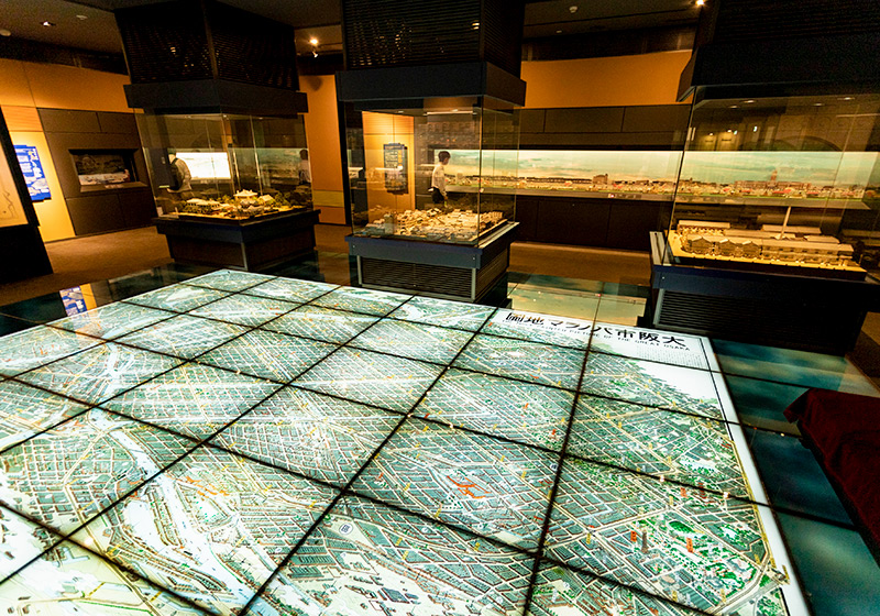 大阪くらしの今昔館の大正時代のパノラマ地図