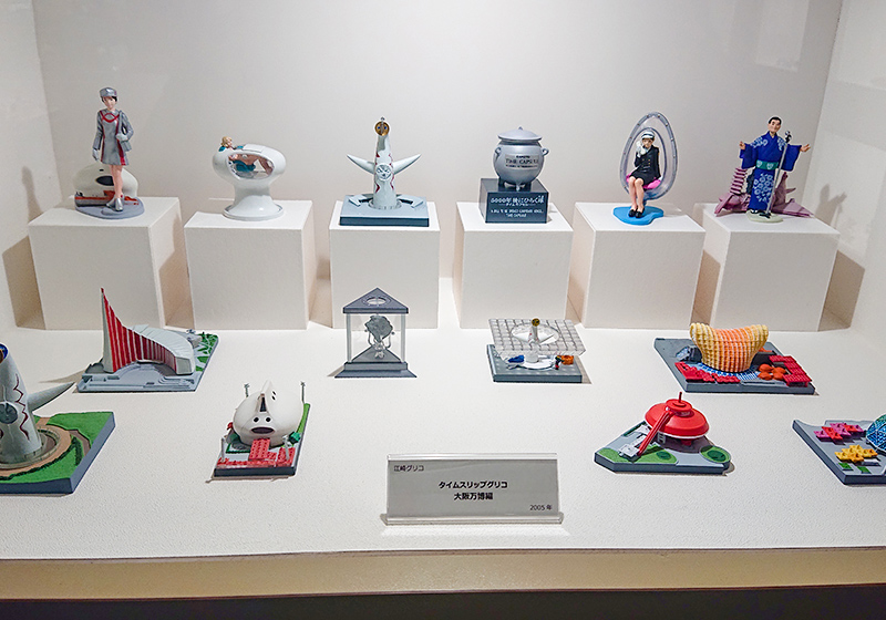 海洋堂フィギュアミュージアム　ミライザ大阪城に展示されているグリコのタイムスリップ大阪万博おまけシリーズ