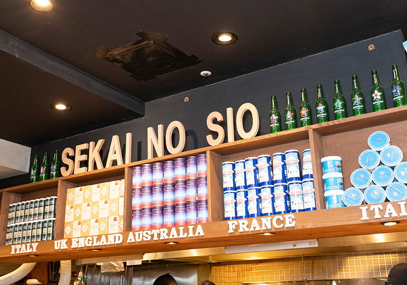 Salt from all over the world at SiO Style ramen restaurant