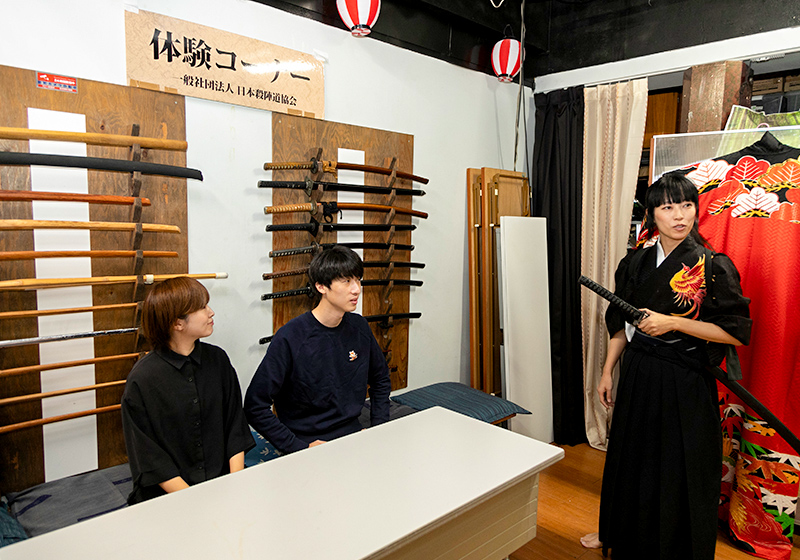 samurai experience swords and teacher at the Japan Sword Fighting Association in Osaka