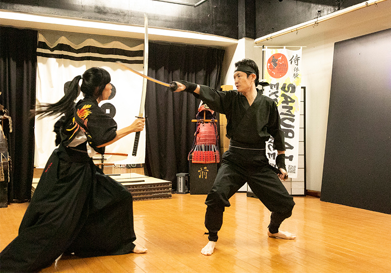 ninja battle scene at the Japan Sword Fighting Association in Osaka