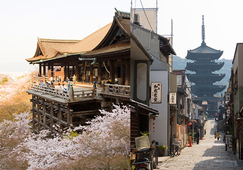Kiyomizu-dera Temple and wooden pagoda in Kyoto