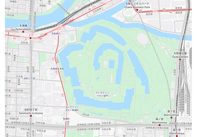 大阪城公園の周辺地図