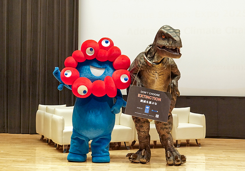 The first collaboration between Frankie, the dinosaur character from the United Nations Development Programme (UNDP), and MYAKU-MYAKU