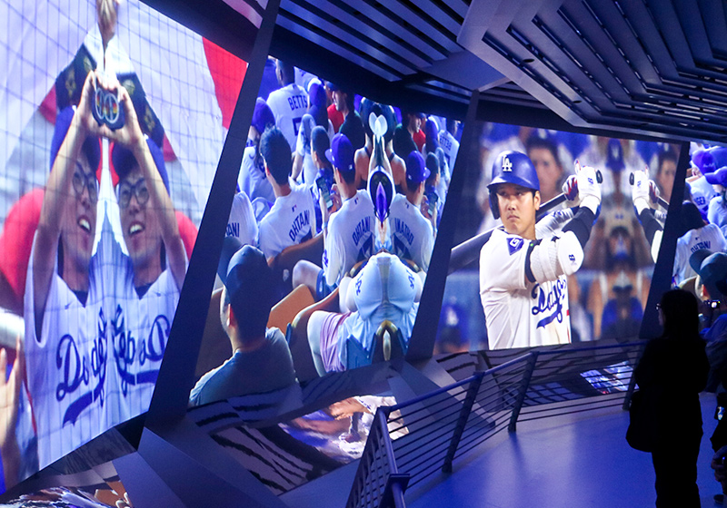 アメリカパビリオンではメジャーリーグや大谷翔平の映像も紹介