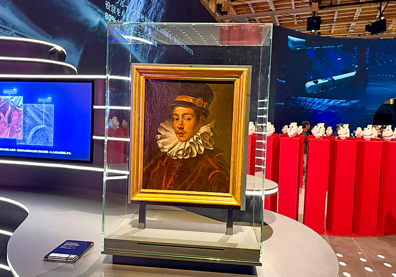 イタリアパビリオンで展示されている伊東マンショの肖像画
