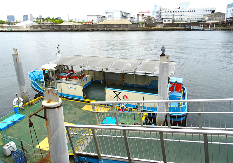 落合上渡船の乗り場