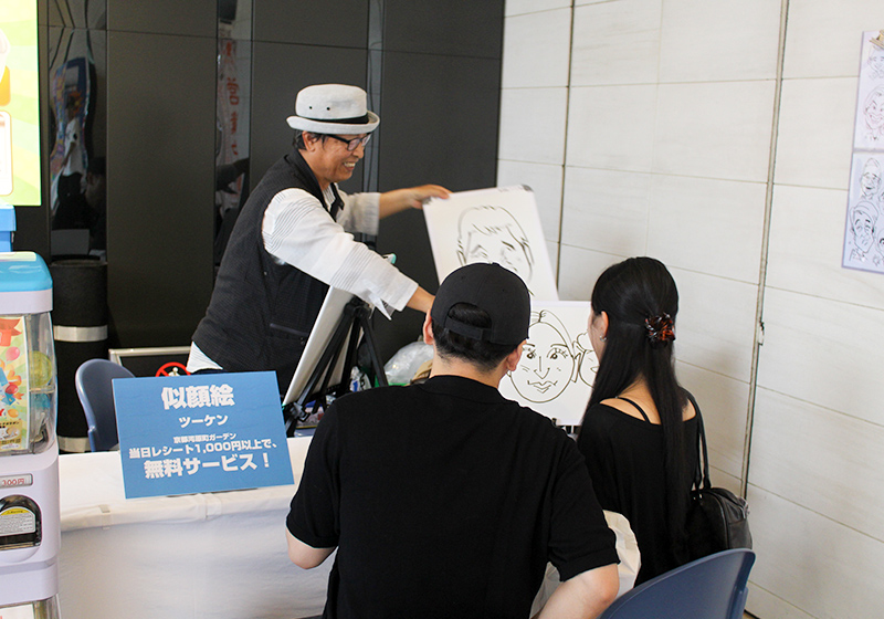京都河原町ガーデン４周年記念で開催した似顔絵コーナー